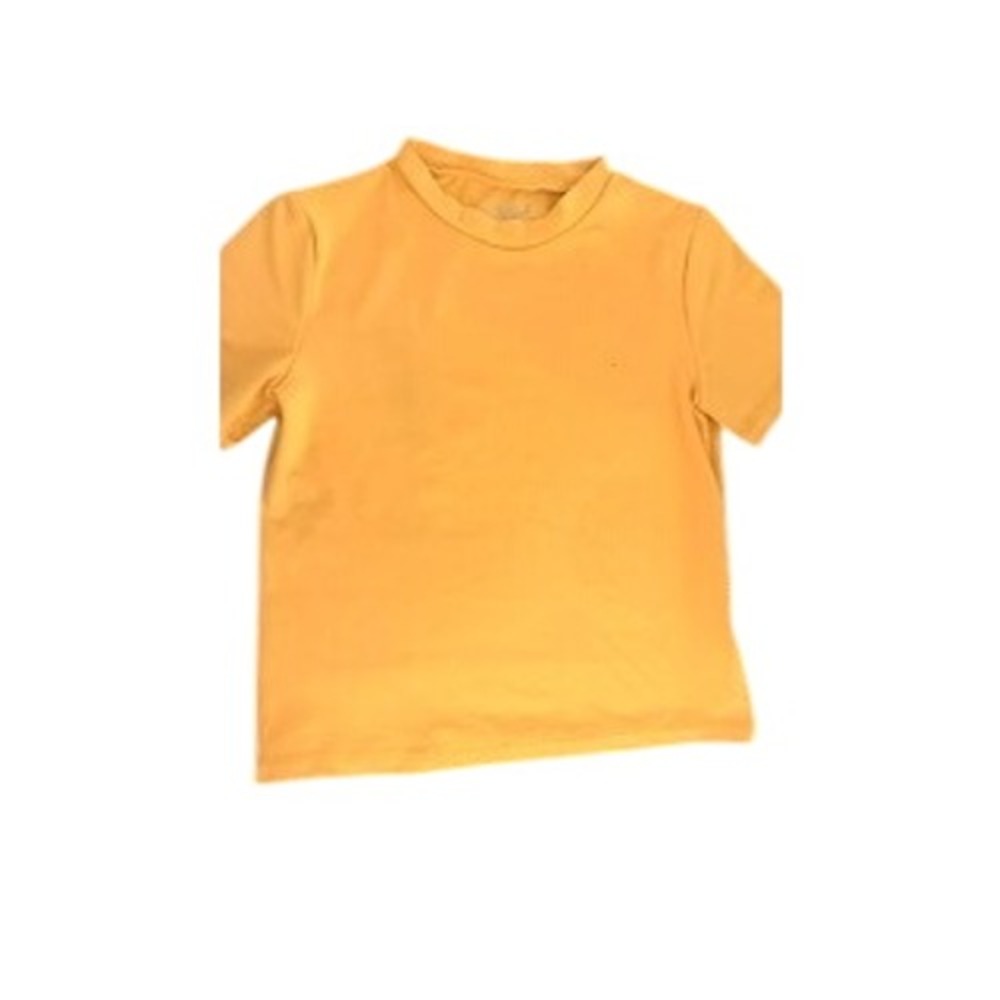 Cat & Jack Kids Yellow Short Sleeve Rash Guard Swim Shirt Size S 6/7 New